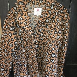 Simply Southern Leopard Print Teddy Jacket